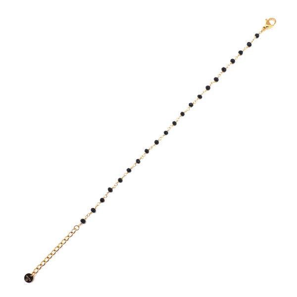 Bracelet Doré Perles Noires | IKITA