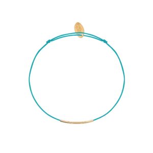 Bracelet Cordon Turquoise Tube Doré | CAROLINE NAJMAN