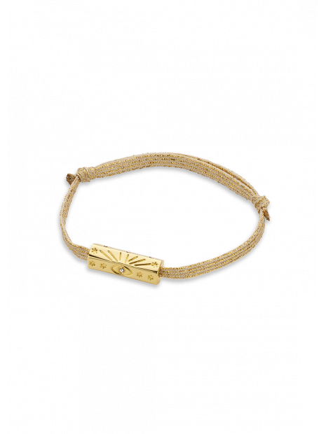 Bracelet fantaisie Cordon Irisé Ornement Doré | MYA-BAY