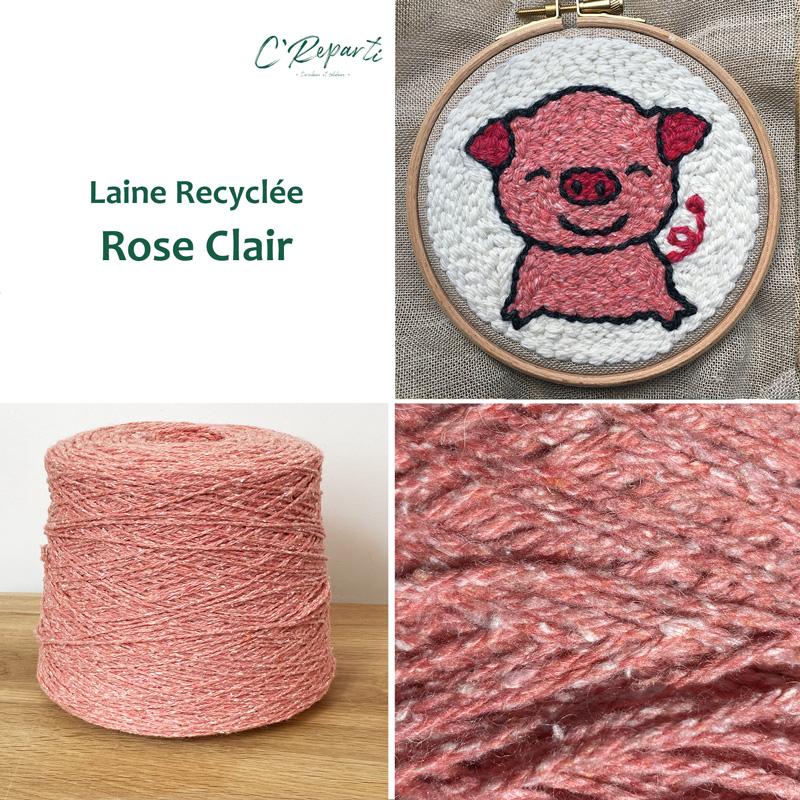 laine recyclee rose clair