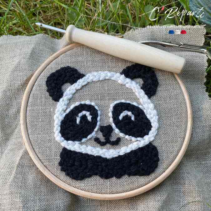 punch needle panda enfant