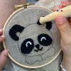 punch needle panda fabrication française