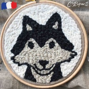 kit punch needle chien loup