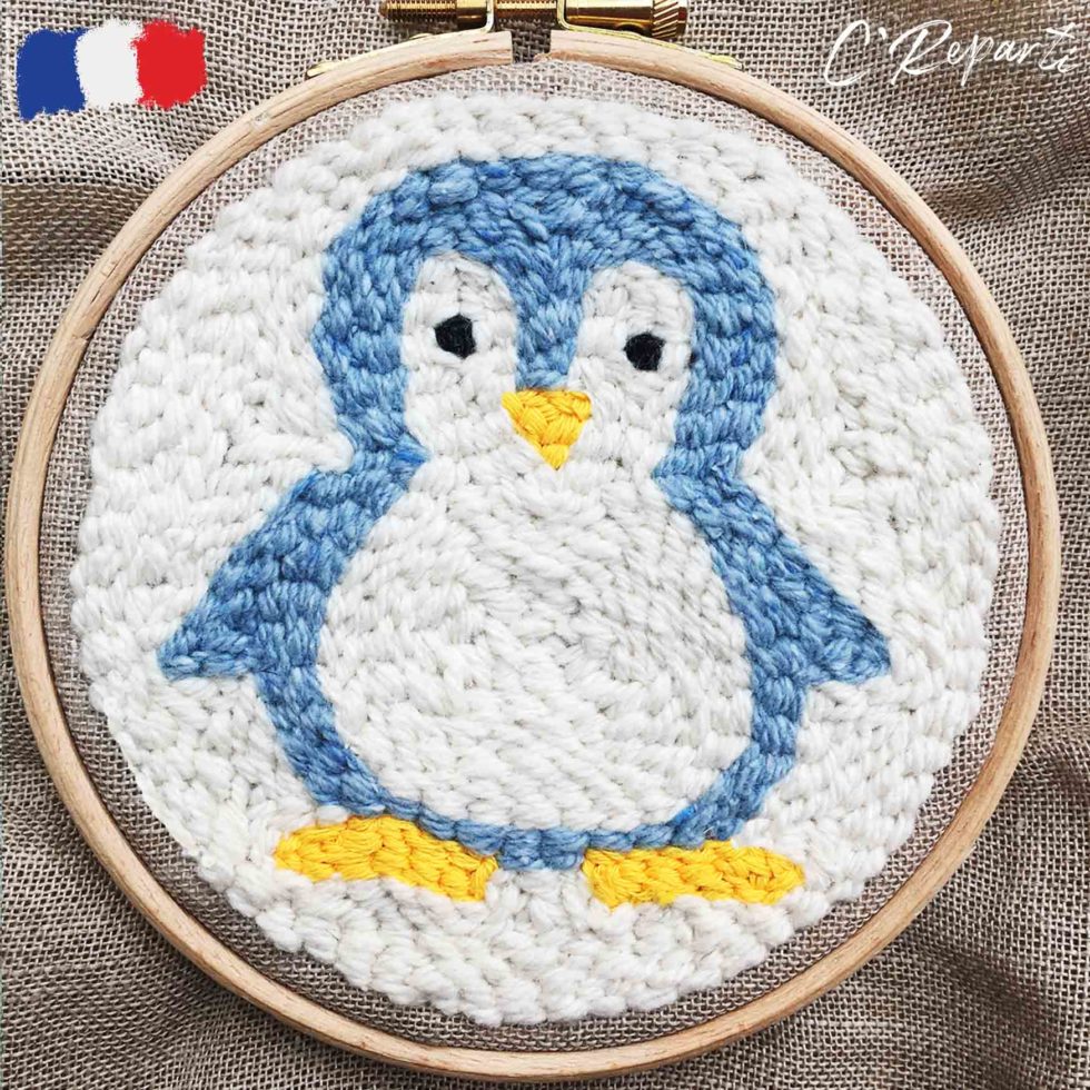 Kit Punch Needle 1 Motif Zéphyrin Le Pingouin C'Reparti