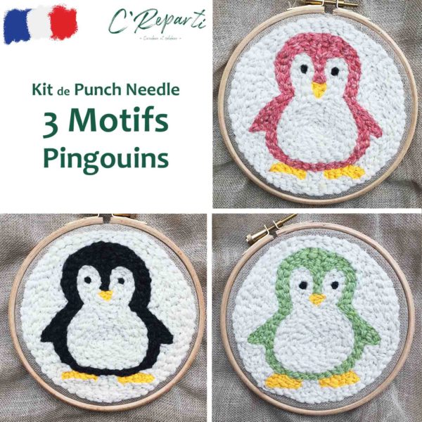 kit punch needle pingouins2