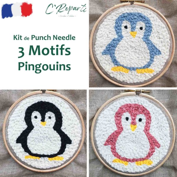 kit punch needle pingouins4