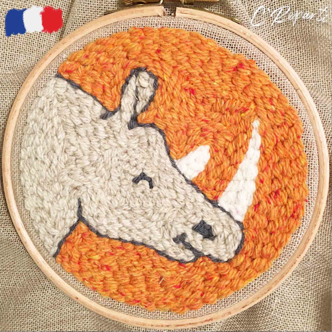 Kit Punch Needle 1 Motif Lou Le Loup C'Reparti