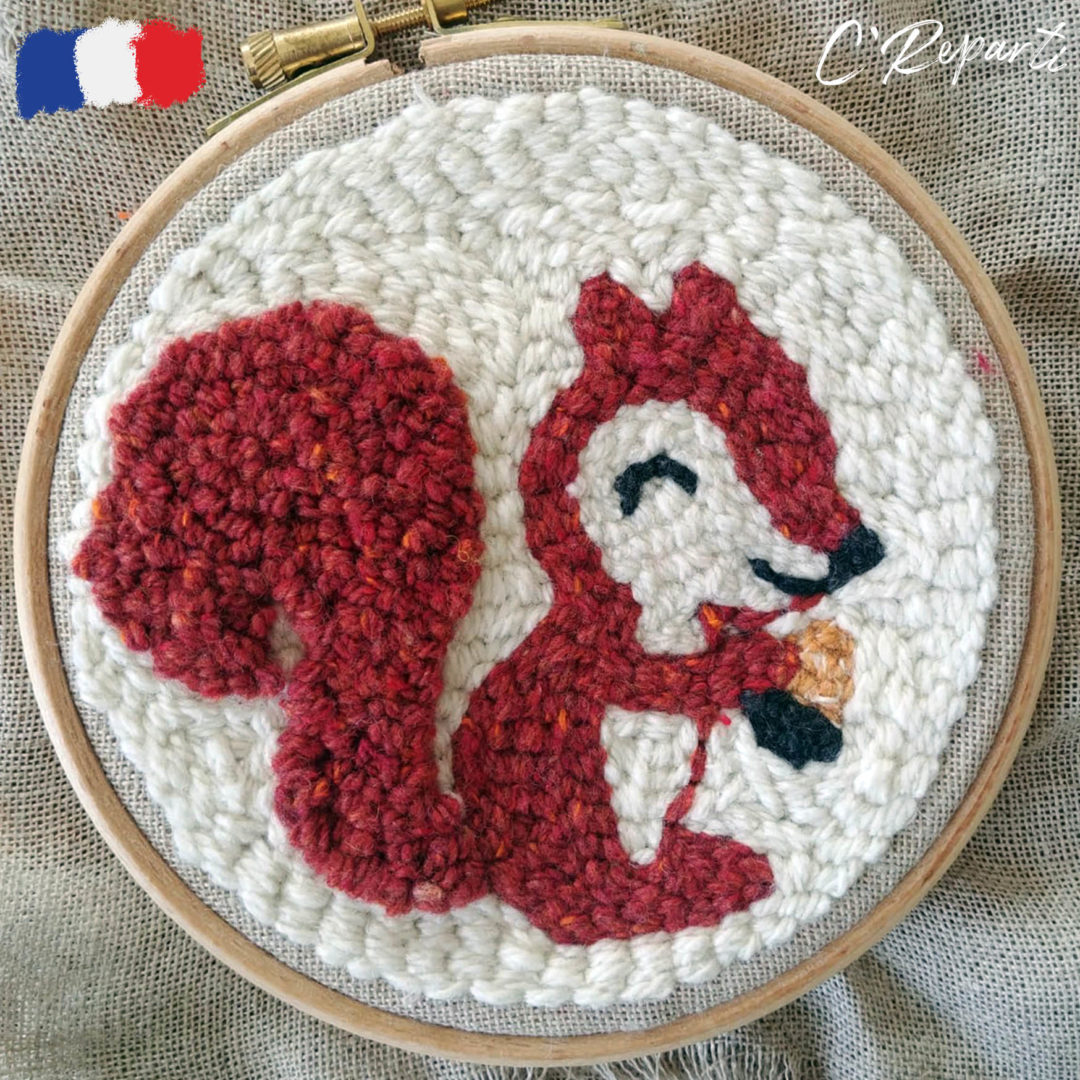 Kit Punch Needle 1 Motif Millefeuille L'Ecureuil C'Reparti