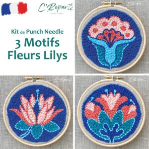 kit 3 motifs fleurs lilys
