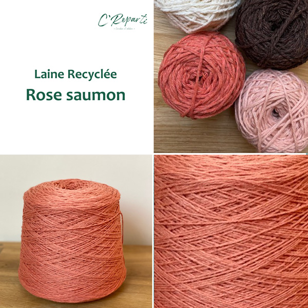 laine recyclee rose saumon