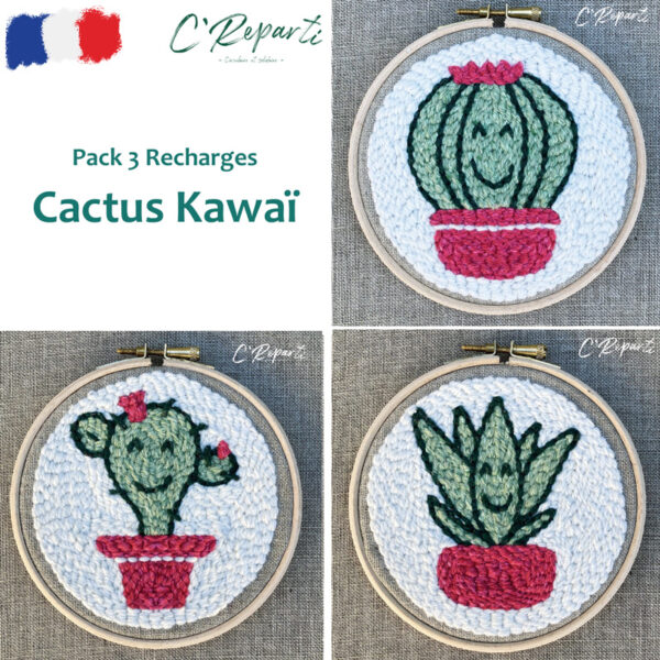 pack 3 recharges cactus kawai