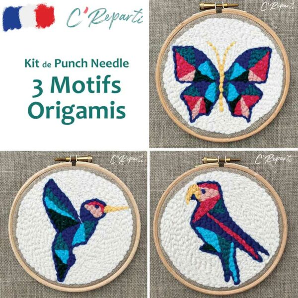 kit punch needle origamis