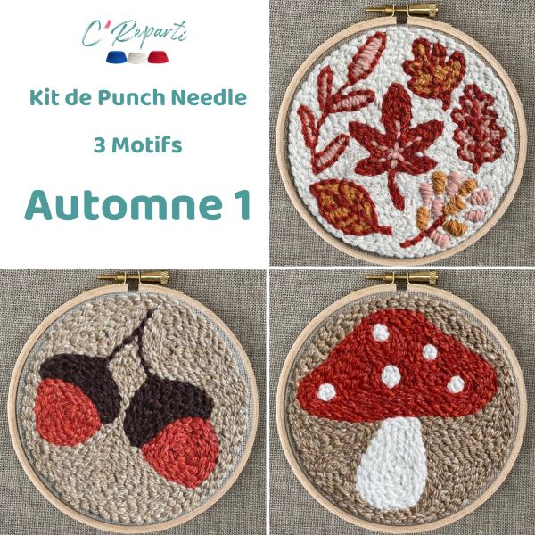 kit punch needle automne feuilles
