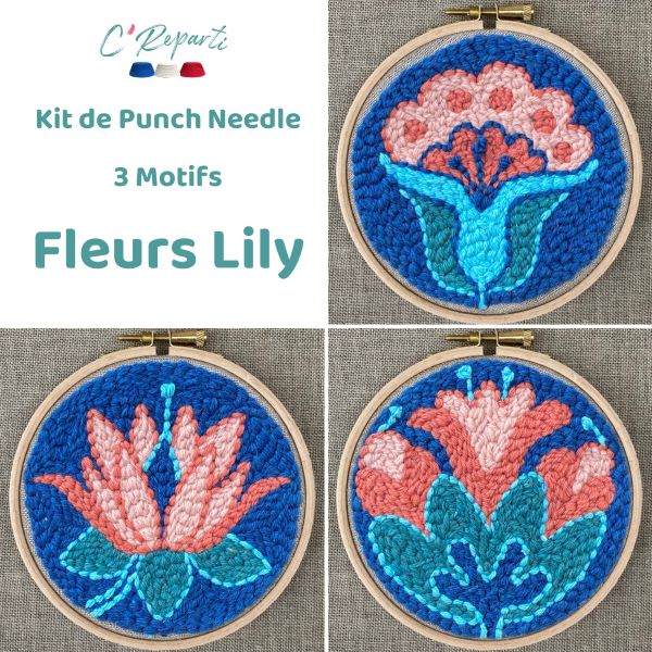 punch needle fleurs