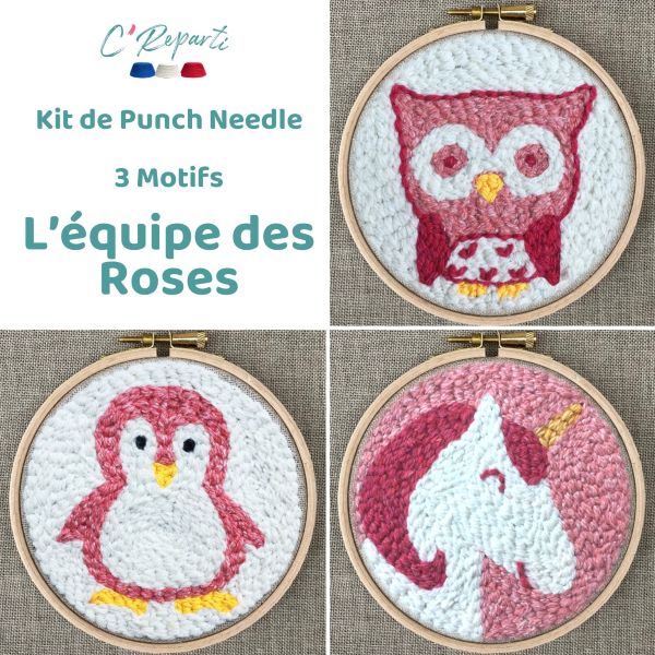 punch needle les roses