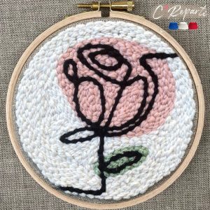 punch needle rose