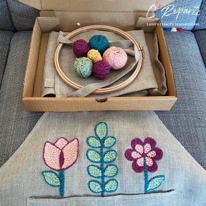 Boîte cadeau Stitch (fleurs) - Fais main
