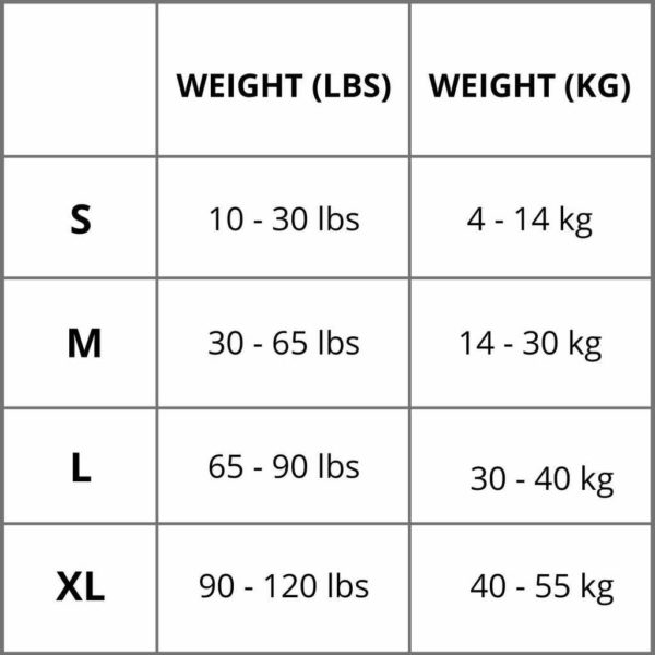 harness size chart