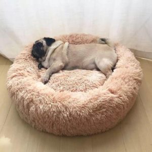 Plush donut bed for dog