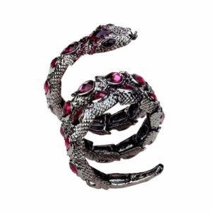 silver and purple snake arm bracelet