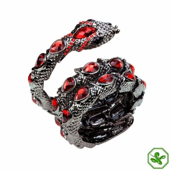 Gray and red snake arm bracelet
