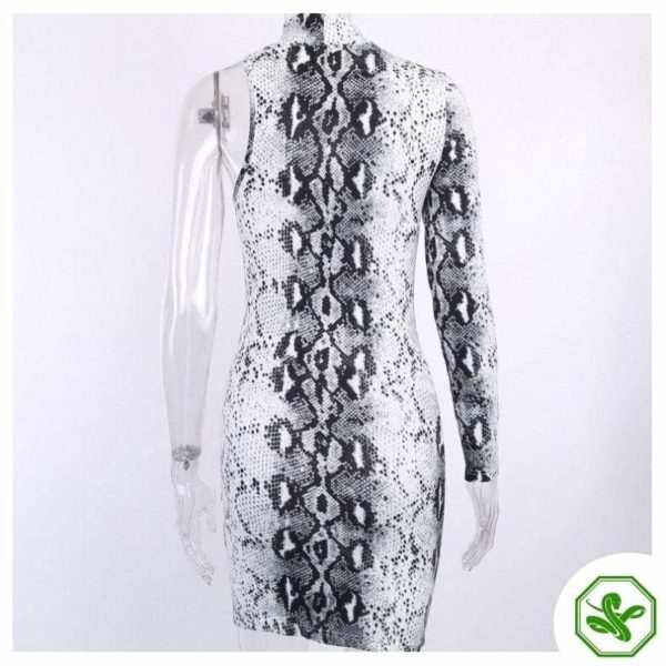 Black And White Snake Print Dress 6