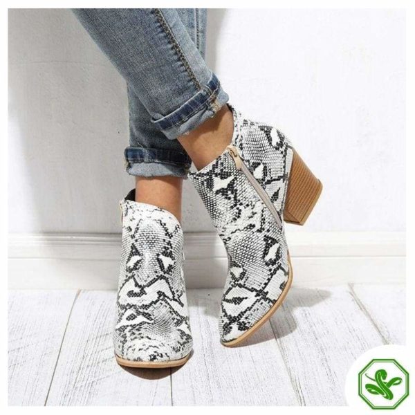 Black and White Snakeskin Boots 6
