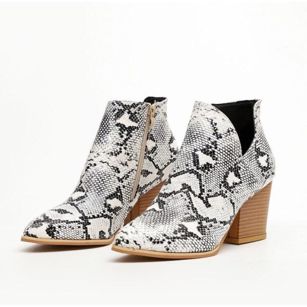 Black and White Snakeskin Boots 1