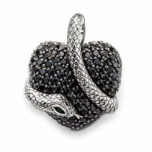 dark heart snake pendant