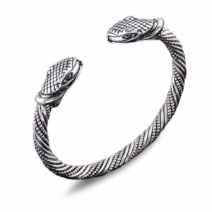 two heads silver snake bracelet