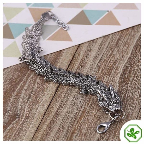 silver dragon snake bracelet