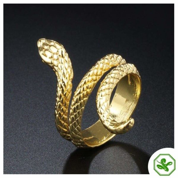 gold plated snake ring stainless steel