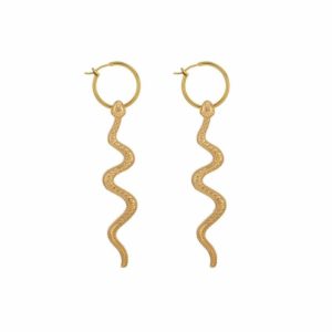 gold snake earrings
