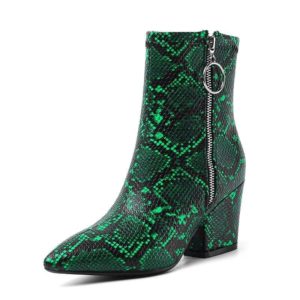 Green Snake Print Boots 1
