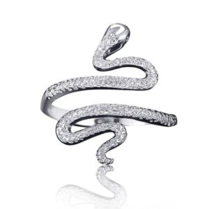silver-diamond-snake-ring 1