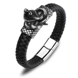leather snake bracelet
