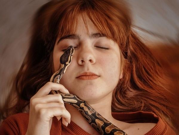 Snake on Woman