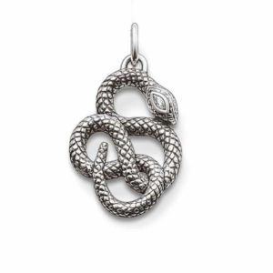 snake pendant knotted silver