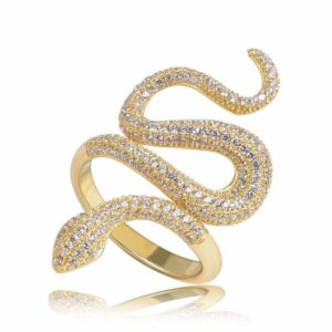 Snake Ring Gold Diamond 1