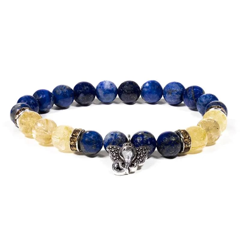 bracelet lapis lazuli rutile murmure cristaux