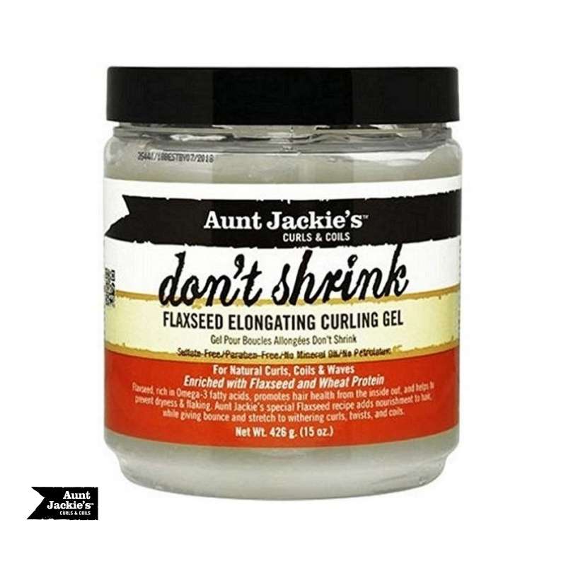 Aunt Jackie's Curls & Coils Don't Shrink Flaxseed Elongating Curling Gel - cheveuxcrepus.fr