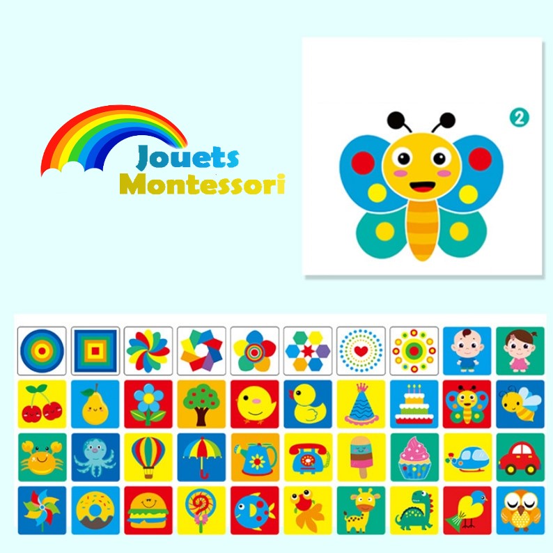 Montessori Bébé Carte de Stimulation Visuelle Noir Blanc Cartes
