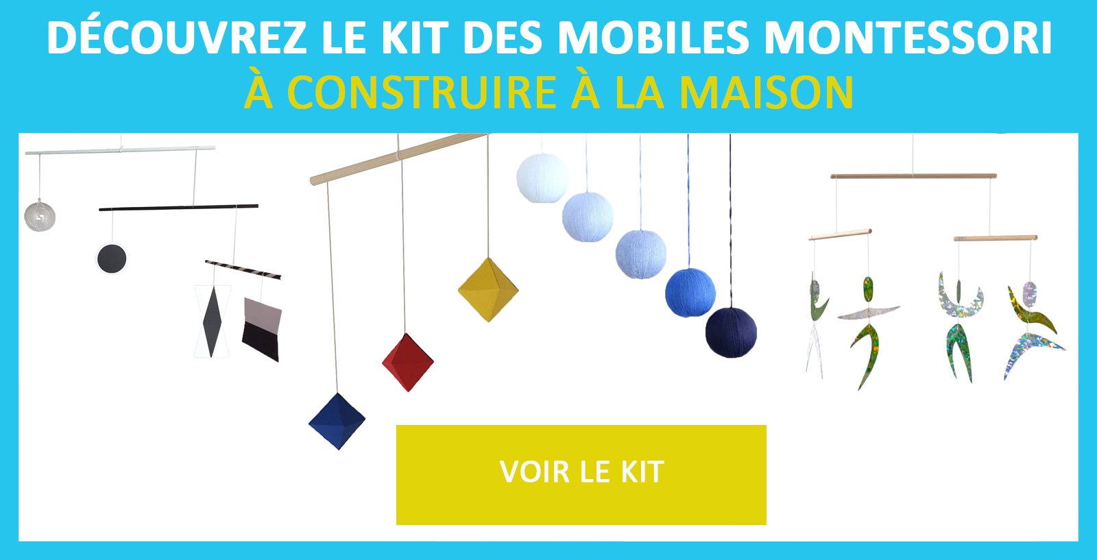 kit de fabrication des 4 mobiles Montessori, Munagi, octaèdres, Gobbi et les danseurs