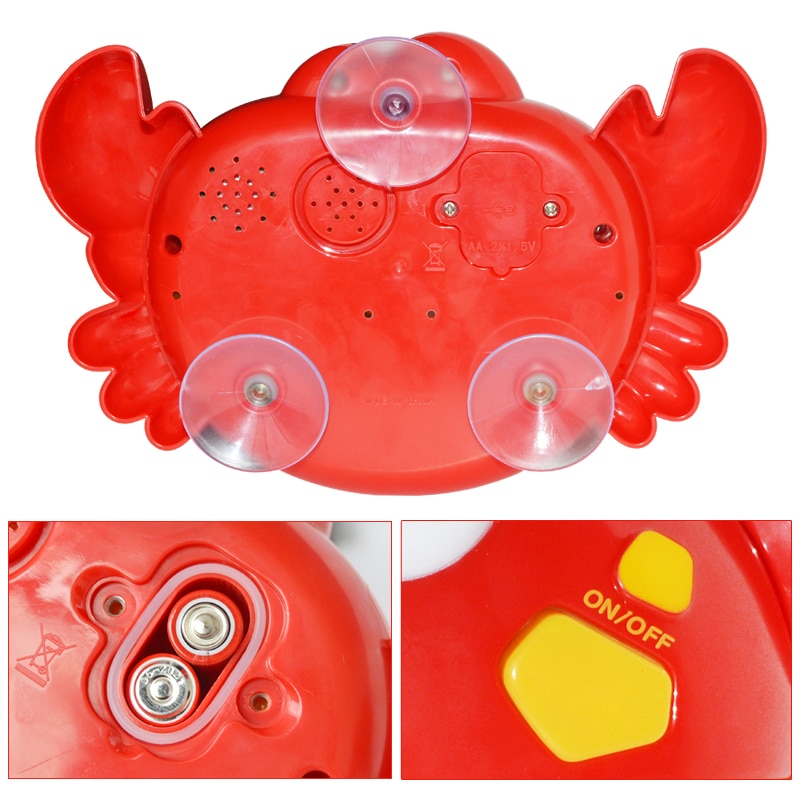 Relaxdays 10027901 Jouet de bain en forme de crabe, avec musique, jouet de  bain pour enfants en mousse, bulles de savon, à partir de 3 ans, plastique,  rouge : : Jeux et Jouets