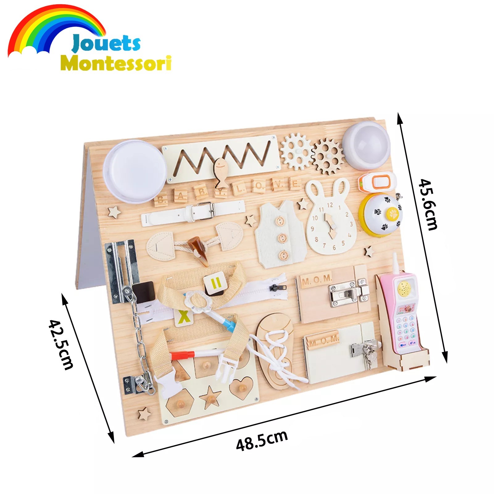 Busy Board Montessori Jouet Bois - Planche Montessori Jouet Enfant