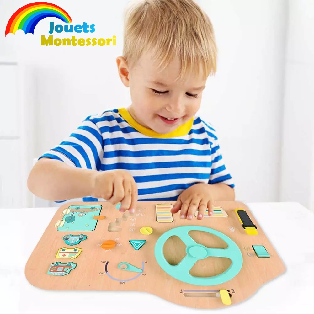 Planche sensorielle busy board Montessori