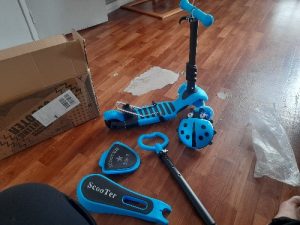 Trottinette à 3 roues couleur bleu photo review