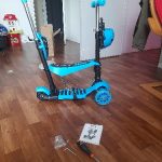 Trottinette à 3 roues couleur bleu photo review