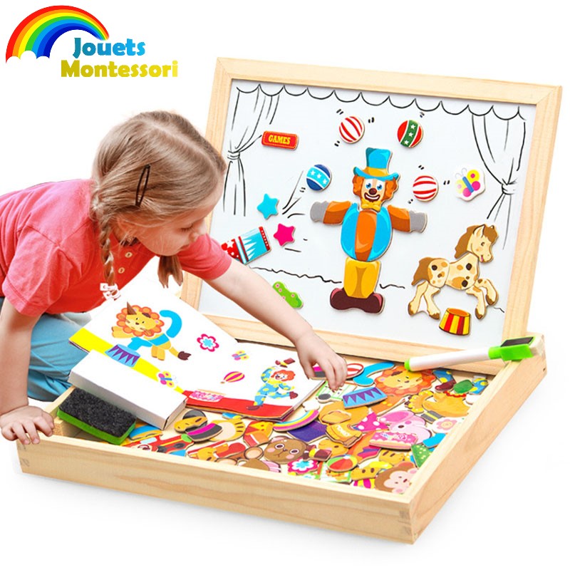 Puzzle en bois de grande taille pour enfants, jeu d'apprentissage