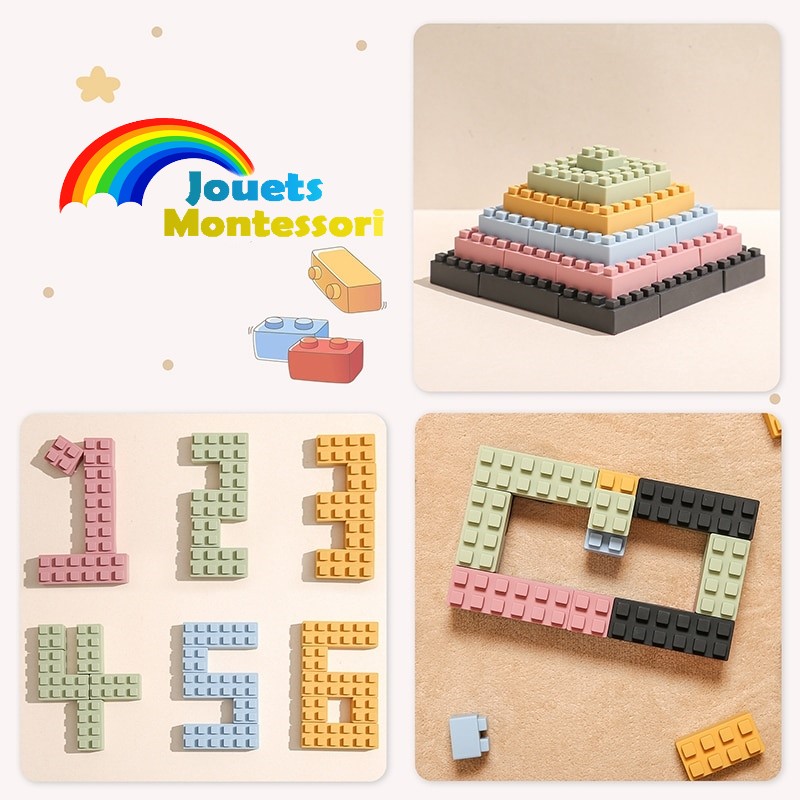 Jeu Montessori de construction de briques